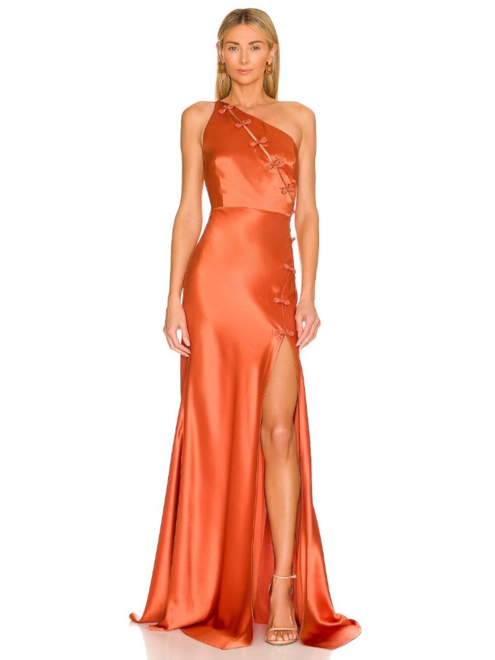 SAU LEE Heidi Gown Teracotta Orange